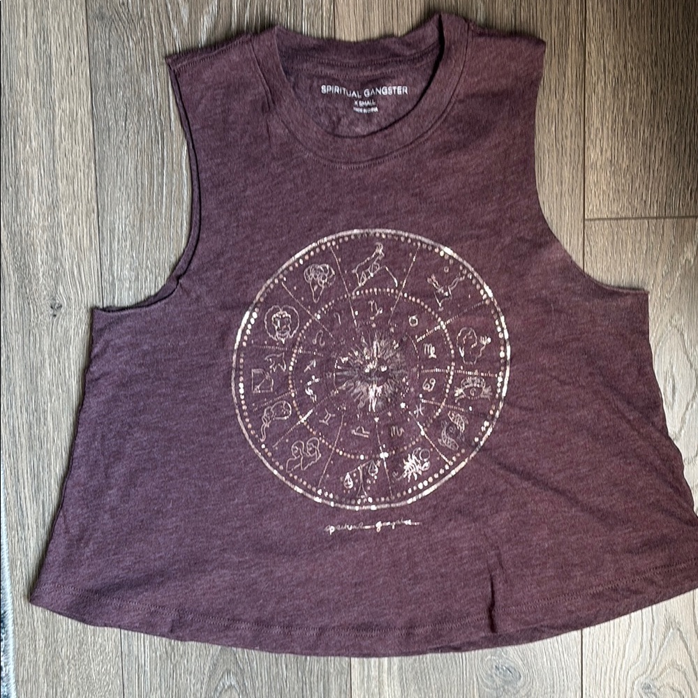 Spiritual Gangster Red Sleeveless Crop Muscle Tee